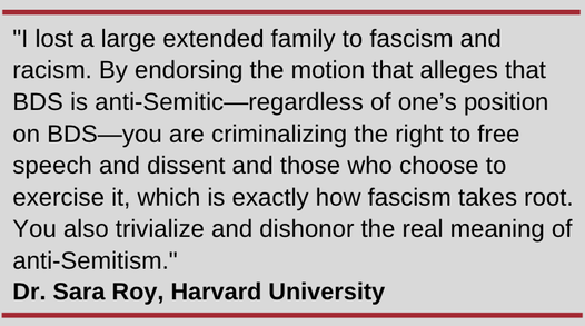 Dr Sara Roy on BDS