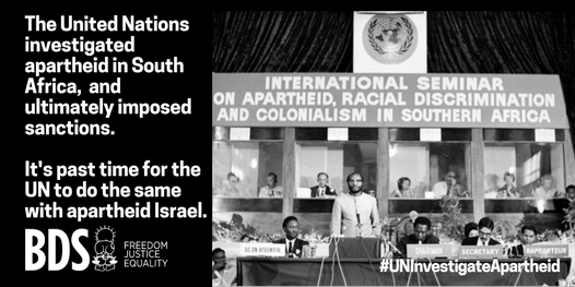 UN should impose sanctions on apartheid Israel